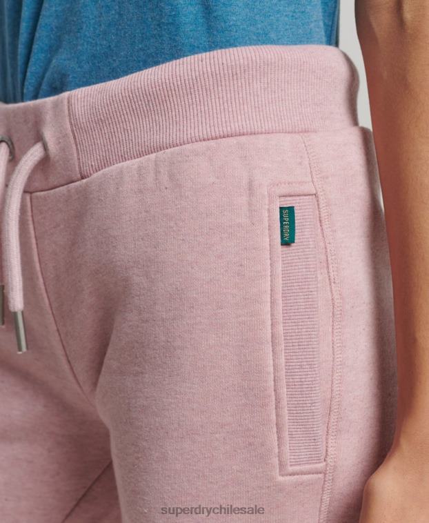 mujer Superdry rosa joggers de algodón orgánico con logo vintage bordado 2R68Z6581