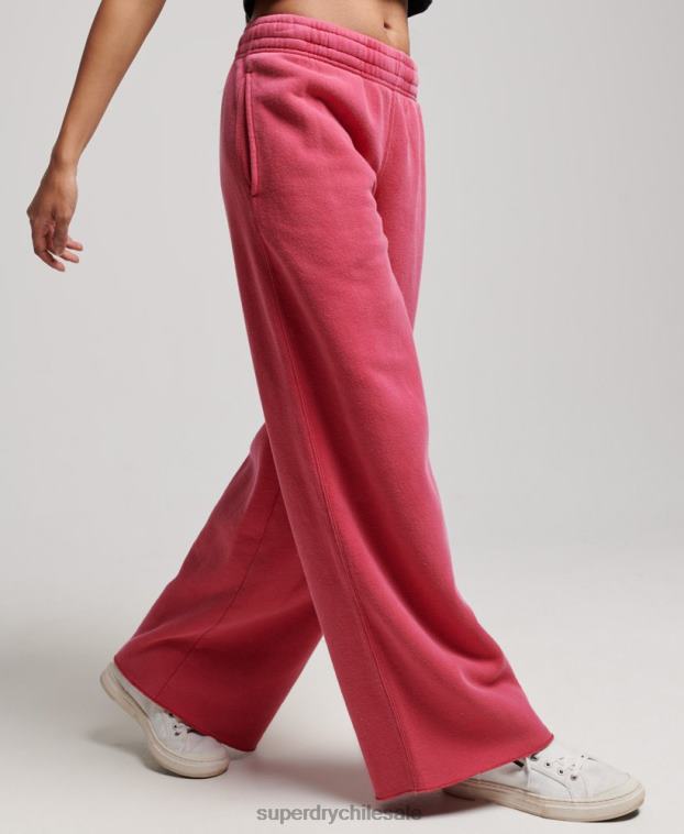 mujer Superdry rosa lavar joggers rectos 2R68Z3894