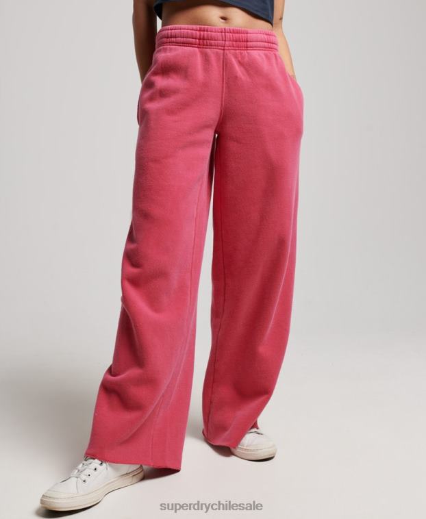 mujer Superdry rosa lavar joggers rectos 2R68Z3894
