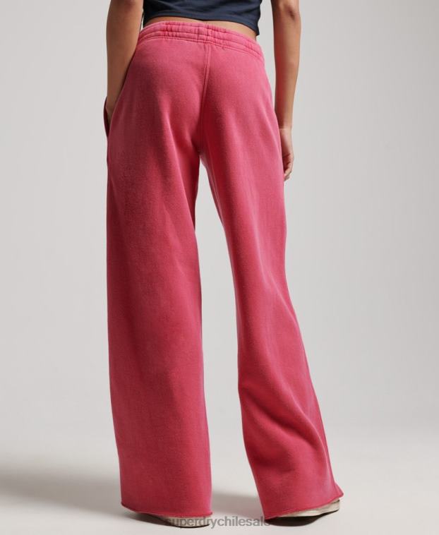 mujer Superdry rosa lavar joggers rectos 2R68Z3894