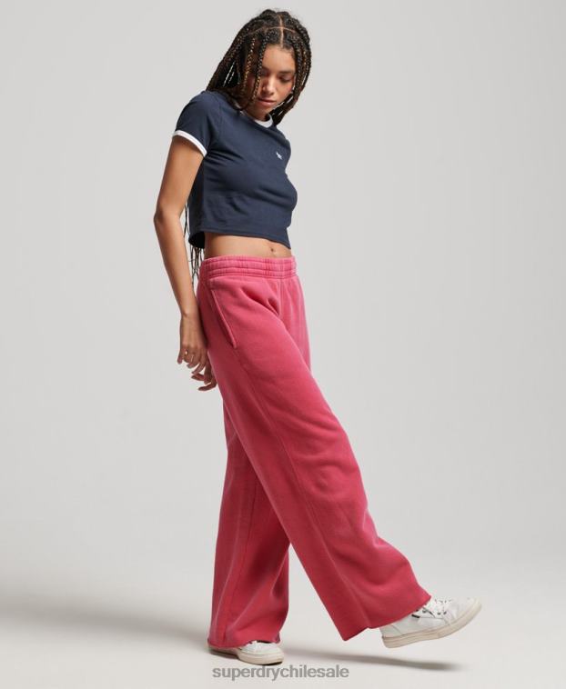 mujer Superdry rosa lavar joggers rectos 2R68Z3894