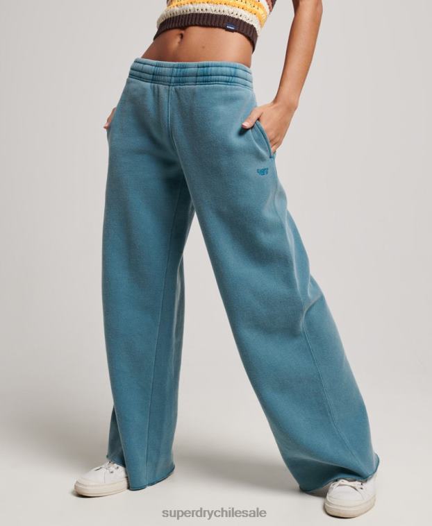 mujer Superdry turquesa lavar joggers rectos 2R68Z3935
