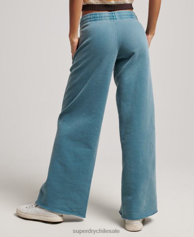 mujer Superdry turquesa lavar joggers rectos 2R68Z3935