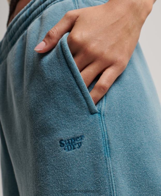 mujer Superdry turquesa lavar joggers rectos 2R68Z3935