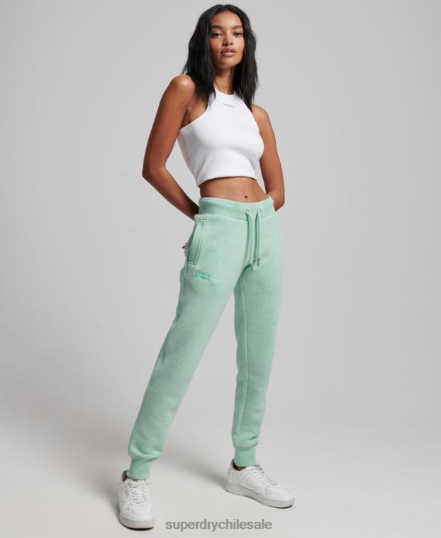 mujer Superdry verde joggers con logo bordado 2R68Z3925
