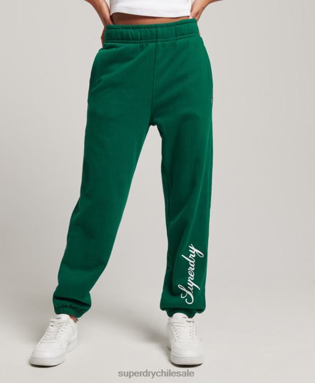 mujer Superdry verde joggers estilo boyfriend con estampado gráfico 2R68Z6685