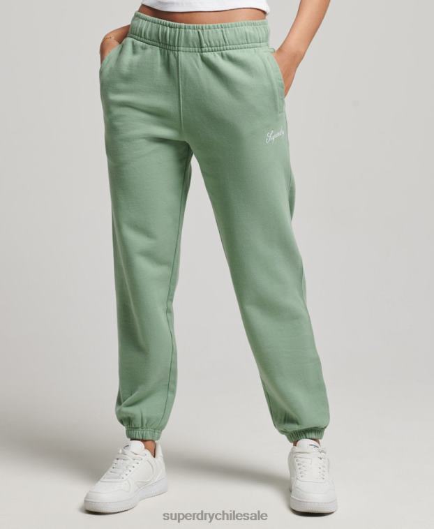 mujer Superdry verde joggers heritage boyfriend bordados 2R68Z6594