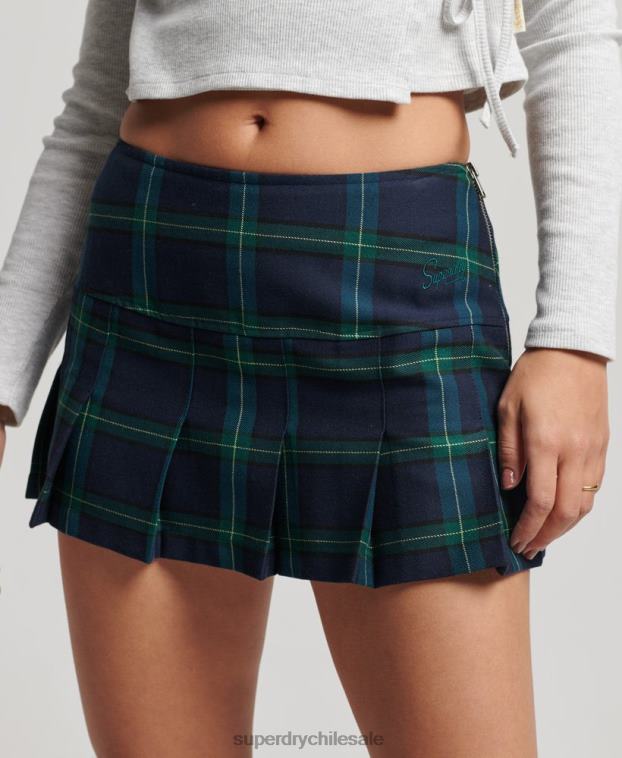 mujer Superdry Armada minifalda con pliegues a cuadros 2R68Z4136