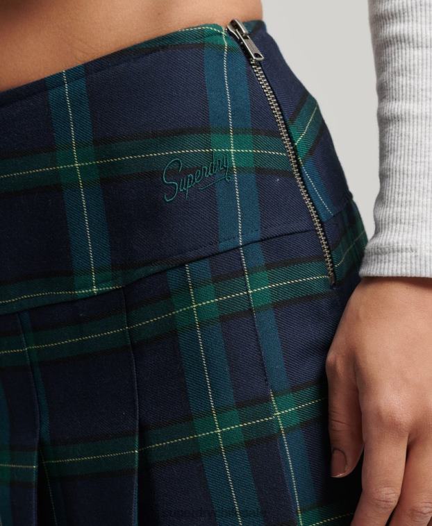 mujer Superdry Armada minifalda con pliegues a cuadros 2R68Z4136