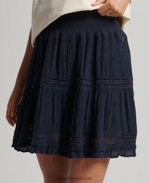 mujer Superdry Armada minifalda de encaje vintage 2R68Z4140