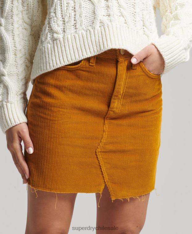 mujer Superdry amarillo minifalda de mezclilla 2R68Z6616