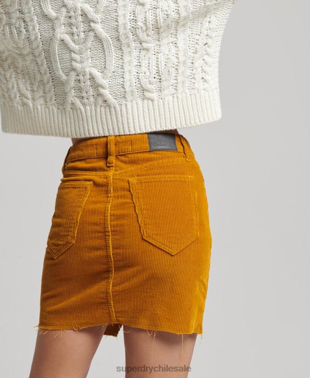 mujer Superdry amarillo minifalda de mezclilla 2R68Z6616