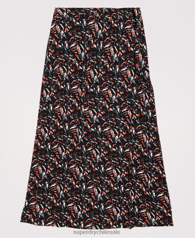 mujer Superdry azul falda midi cañón 2R68Z4165