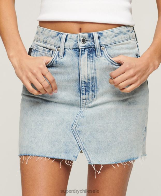mujer Superdry azul minifalda de mezclilla vintage 2R68Z4120