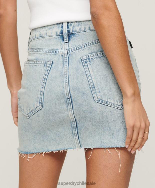 mujer Superdry azul minifalda de mezclilla vintage 2R68Z4120