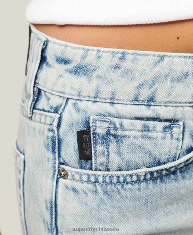 mujer Superdry azul minifalda de mezclilla vintage 2R68Z4120