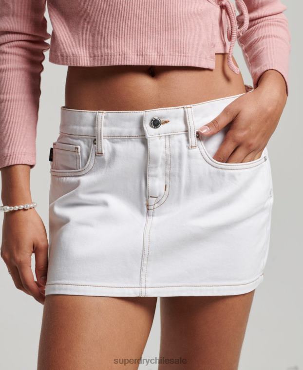 mujer Superdry blanco minifalda de ropa de trabajo 2R68Z4125