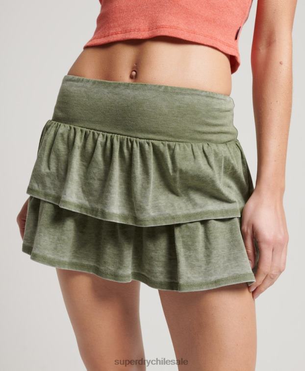 mujer Superdry caqui minifalda de los 90 2R68Z4126