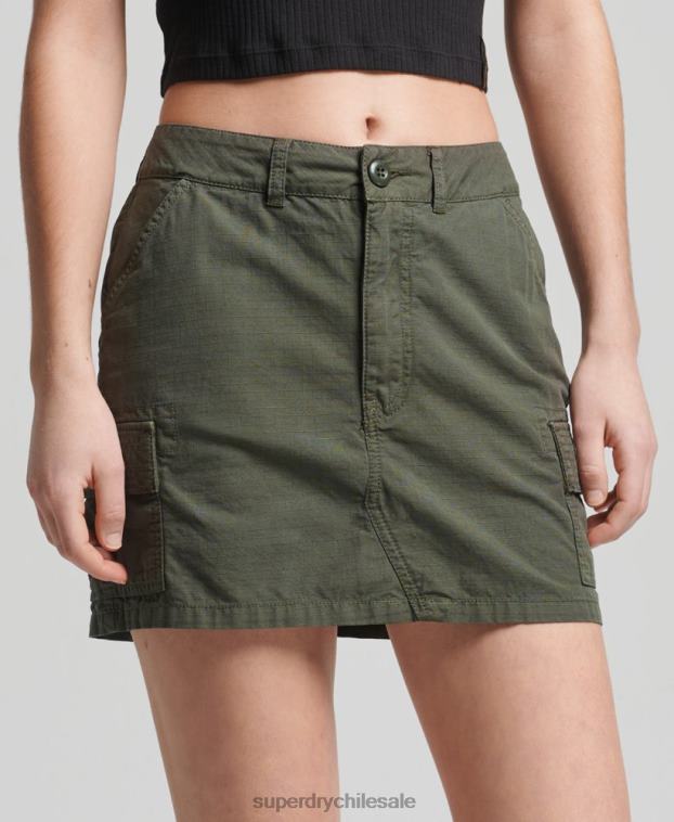 mujer Superdry caqui minifalda utilitaria vintage 2R68Z6519