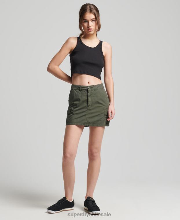 mujer Superdry caqui minifalda utilitaria vintage 2R68Z6519