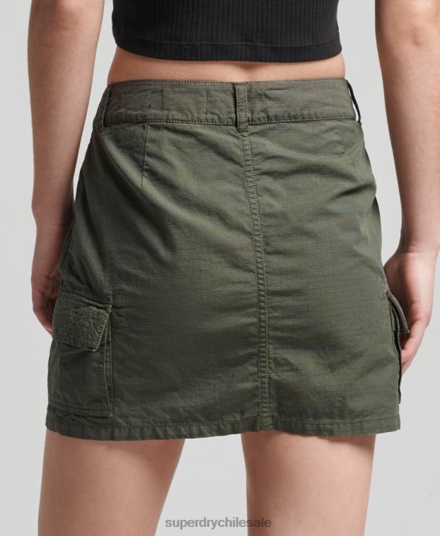 mujer Superdry caqui minifalda utilitaria vintage 2R68Z6519