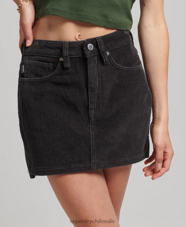 mujer Superdry marrón minifalda de pana 2R68Z6507