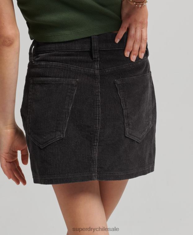 mujer Superdry marrón minifalda de pana 2R68Z6507