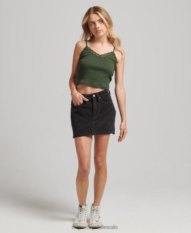 mujer Superdry marrón minifalda de pana 2R68Z6507