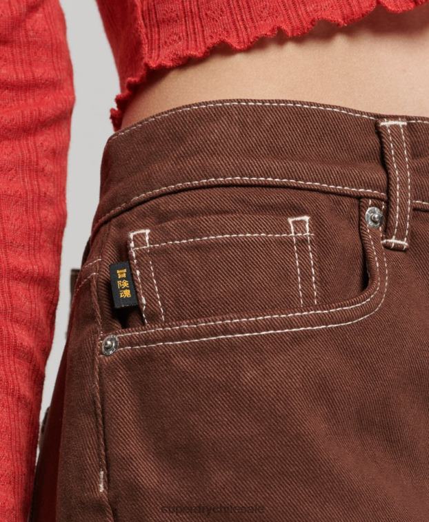 mujer Superdry marrón minifalda de ropa de trabajo 2R68Z4115