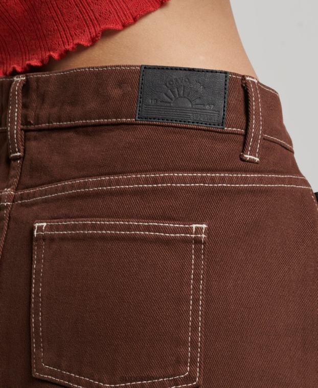 mujer Superdry marrón minifalda de ropa de trabajo 2R68Z4115