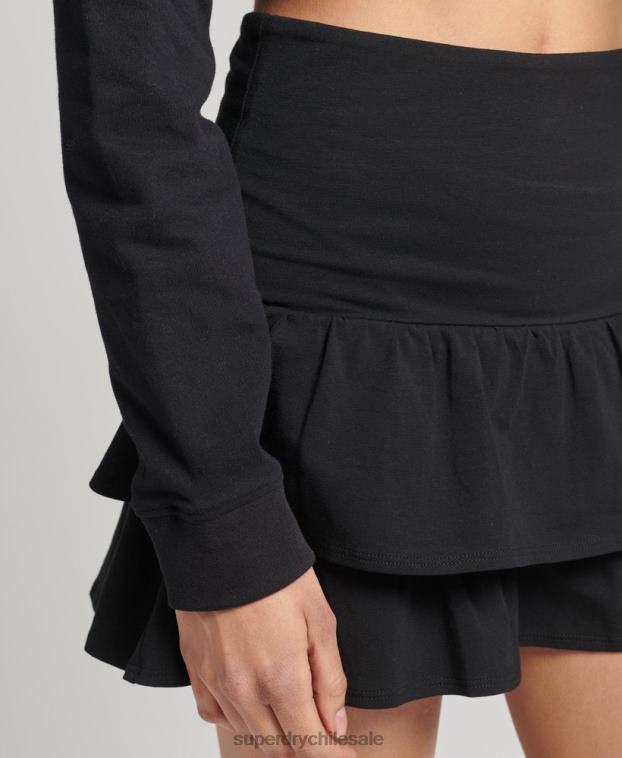 mujer Superdry negro falda vintage de los 90 2R68Z4128