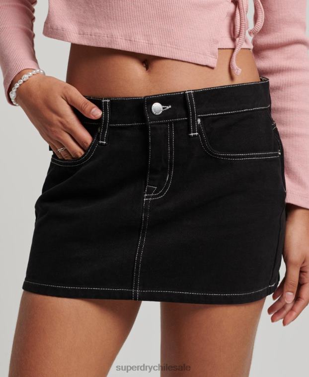 mujer Superdry negro minifalda de ropa de trabajo 2R68Z4132