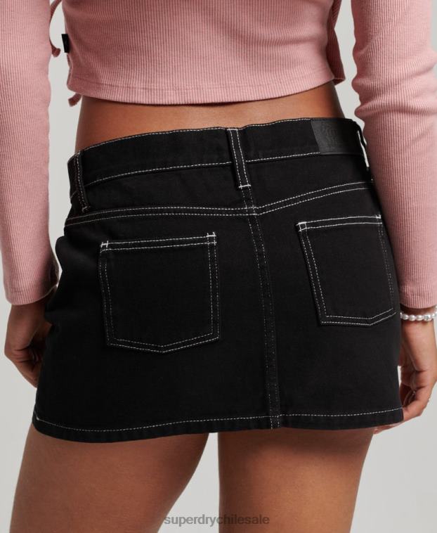 mujer Superdry negro minifalda de ropa de trabajo 2R68Z4132