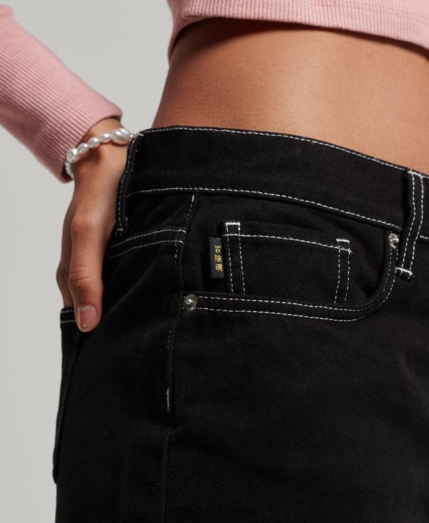 mujer Superdry negro minifalda de ropa de trabajo 2R68Z4132