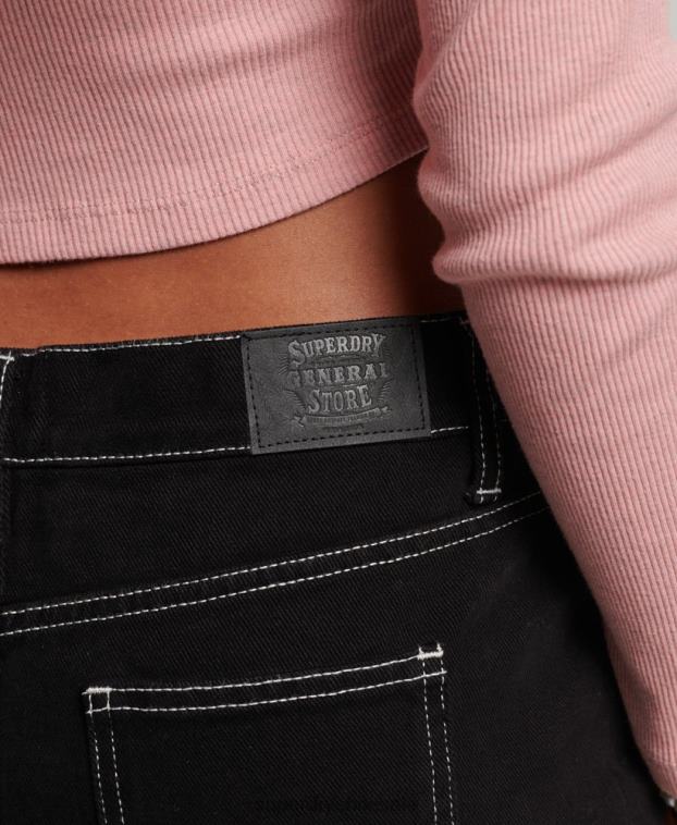 mujer Superdry negro minifalda de ropa de trabajo 2R68Z4132