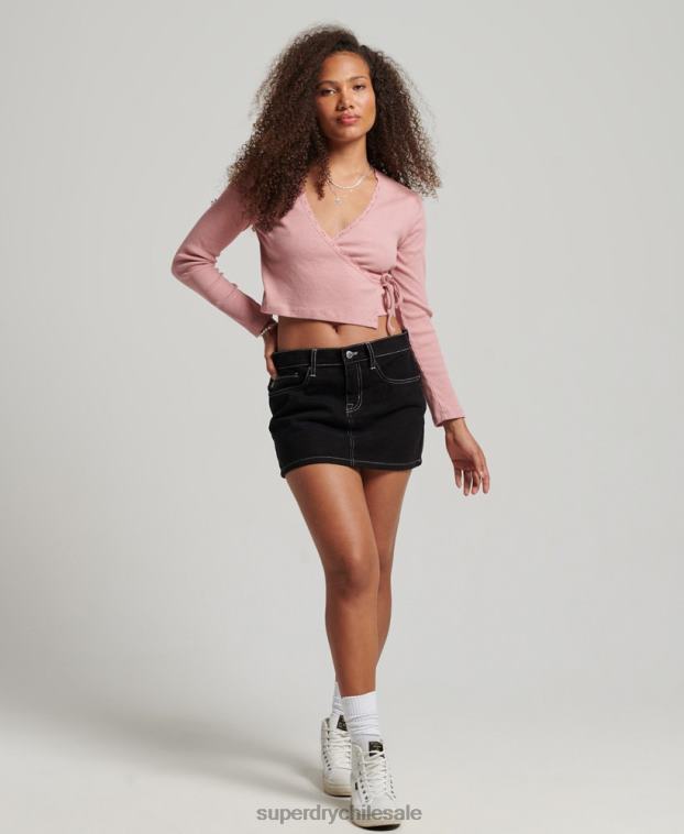 mujer Superdry negro minifalda de ropa de trabajo 2R68Z4132