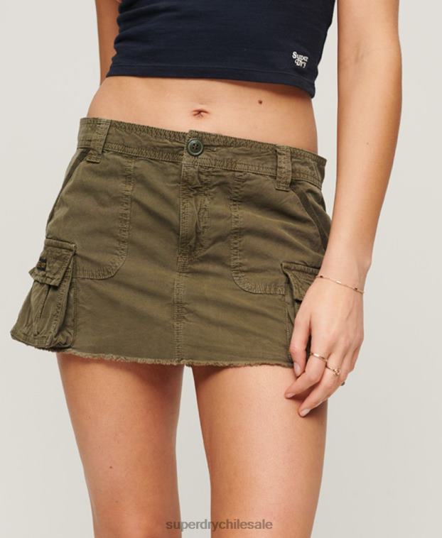 mujer Superdry verde falda de paracaídas utilitaria 2R68Z4118