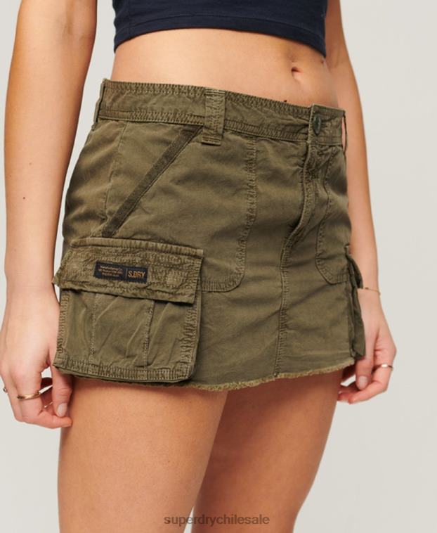 mujer Superdry verde falda de paracaídas utilitaria 2R68Z4118