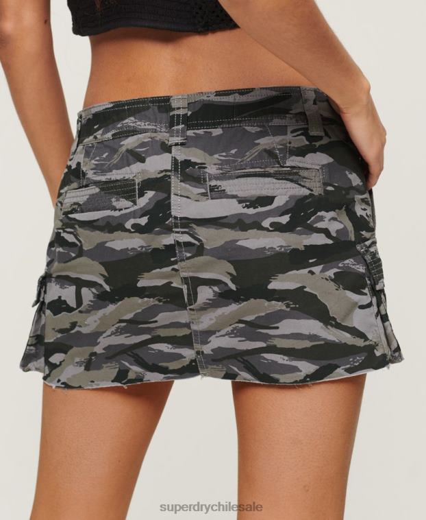 mujer Superdry verde falda de paracaídas utilitaria 2R68Z4122
