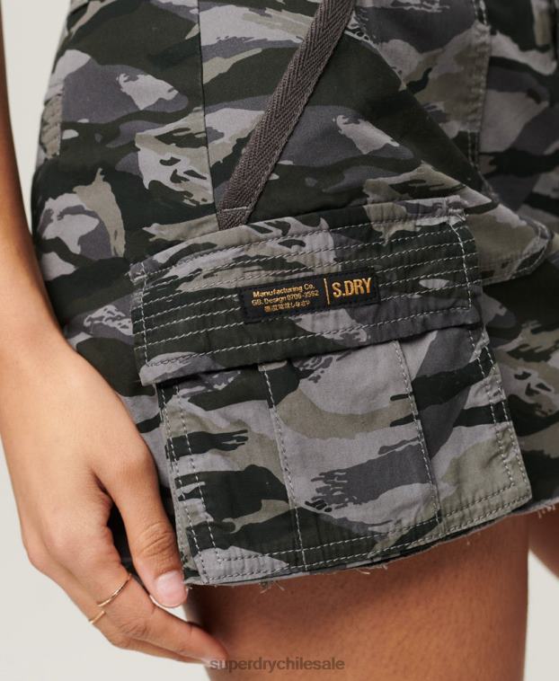 mujer Superdry verde falda de paracaídas utilitaria 2R68Z4122