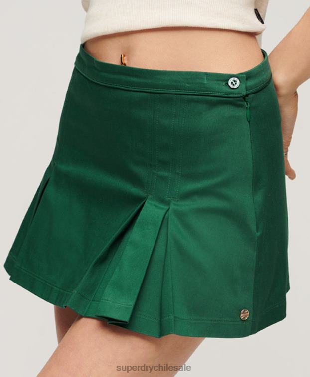 mujer Superdry verde falda de tenis 2R68Z4138