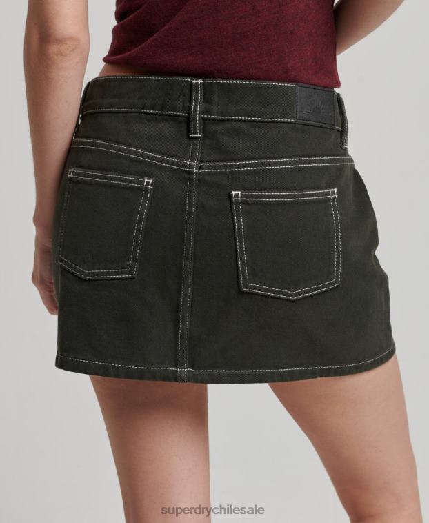 mujer Superdry verde minifalda de ropa de trabajo 2R68Z4121