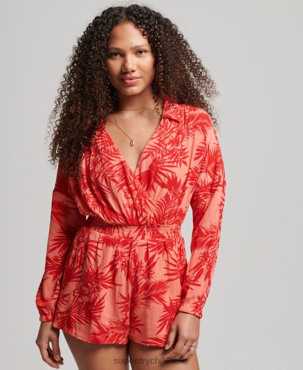 mujer Superdry coral mono de playa vintage 2R68Z4097