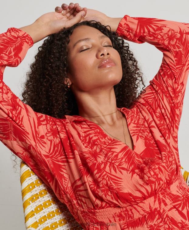 mujer Superdry coral mono de playa vintage 2R68Z4097
