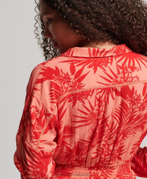 mujer Superdry coral mono de playa vintage 2R68Z4097