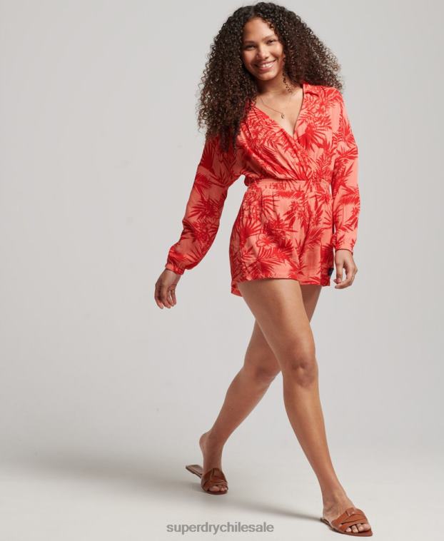mujer Superdry coral mono de playa vintage 2R68Z4097