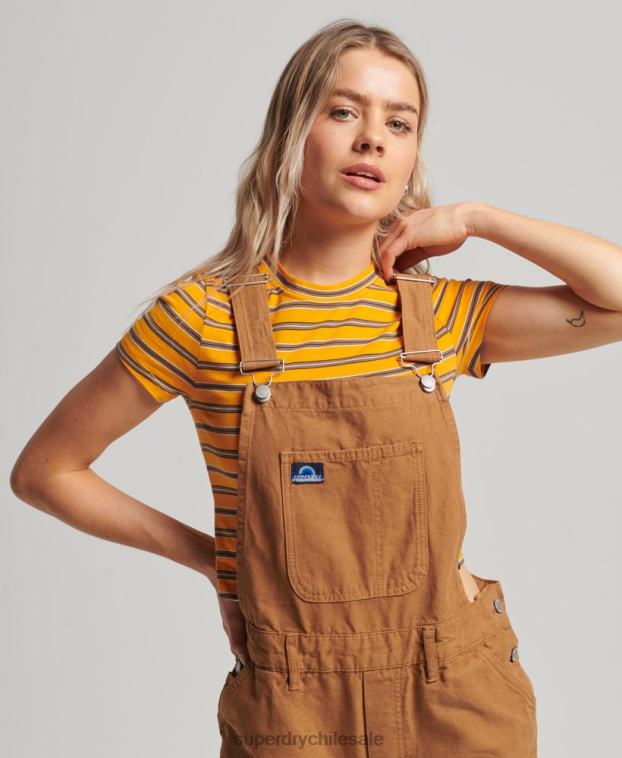 mujer Superdry marrón peto de carpintero vintage 2R68Z4094