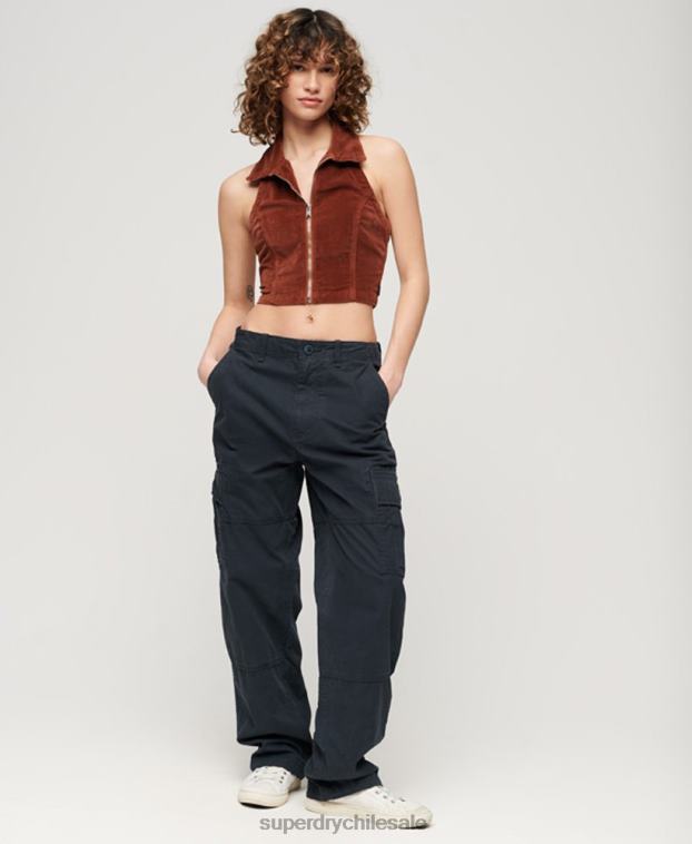 mujer Superdry Armada pantalones cargo baggy de algodón orgánico 2R68Z2566