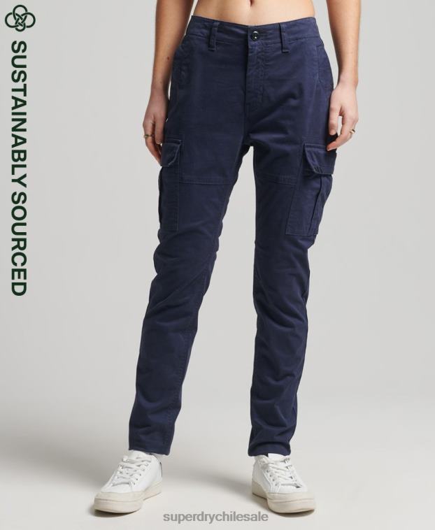 mujer Superdry Armada pantalones cargo slim de algodón orgánico 2R68Z6512