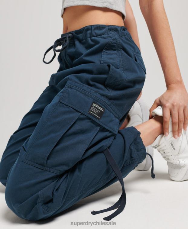 mujer Superdry Armada pantalones de algodón orgánico con agarre de paracaídas 2R68Z2600